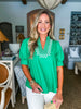 My Muse Embroidered Top-Green