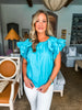 Just My Type Top- Aqua