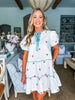 Fruit Basket Embroidered Mini Dress- Cherry