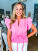 Whirlwind Romance Poplin Top- Pink