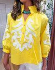Blush Peony Top-Yellow