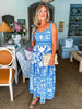 Sweet Retreat Midi Dress-Blue