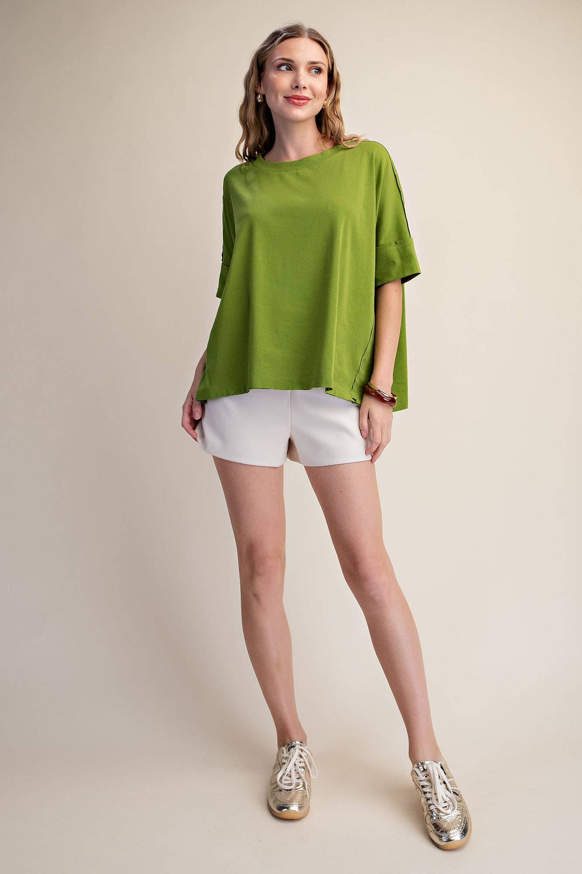 Mabel Oversized Tee-Green