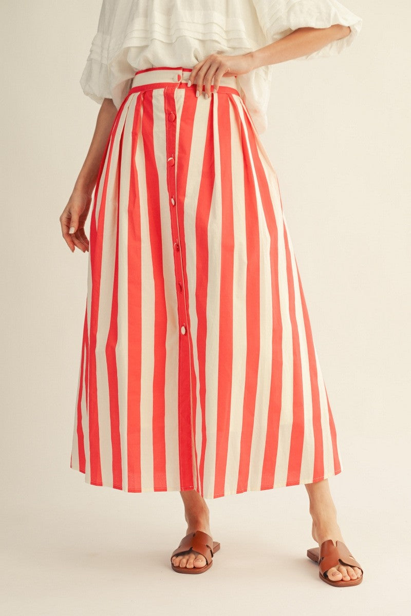 Summer Adventure Maxi Skirt-Red