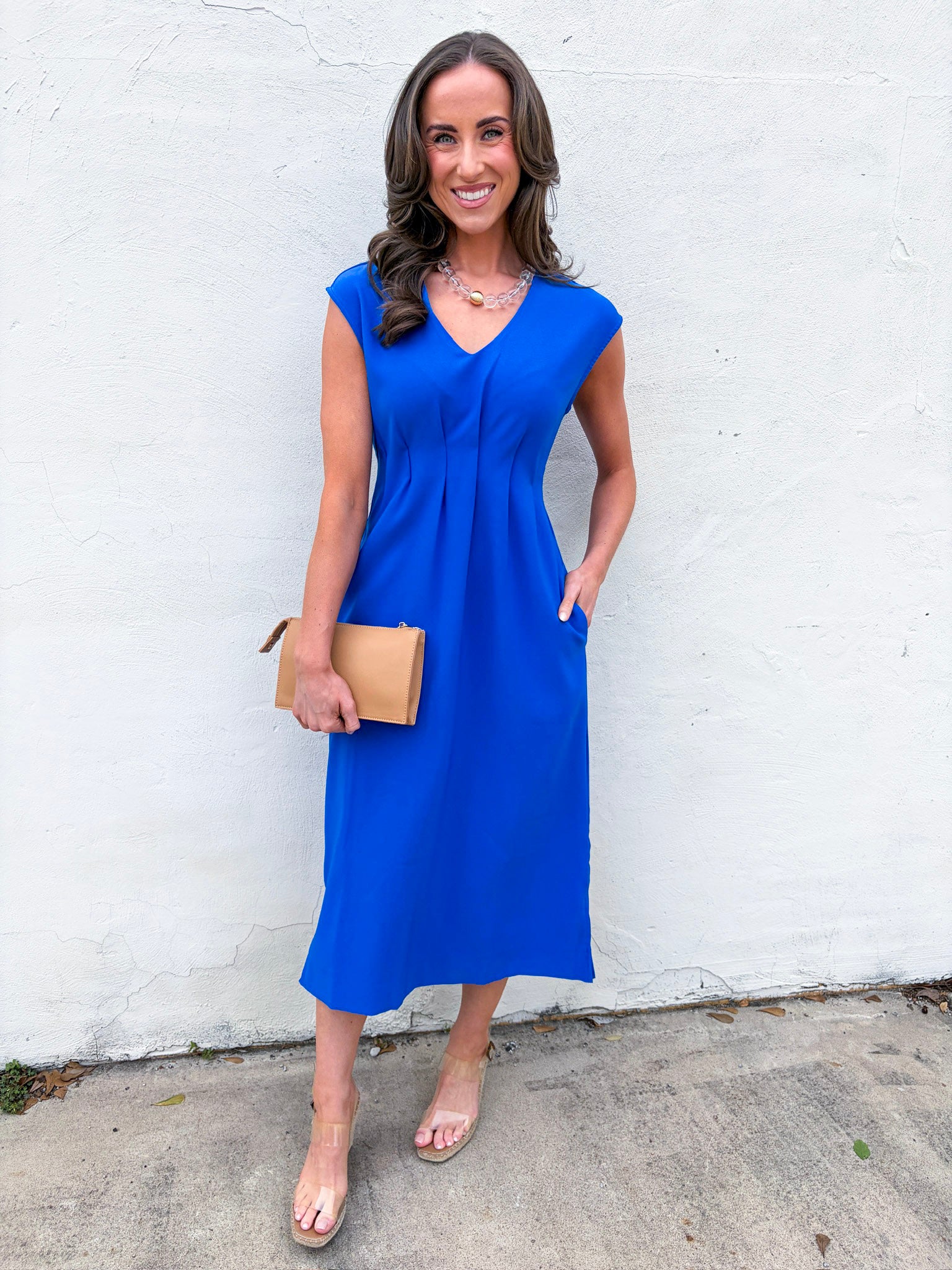 The Paris Edition Midi Dress-Royal Blue