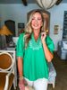 My Muse Embroidered Top-Green