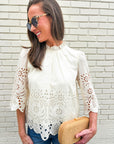 Baby's Breath Floral Eyelet Top