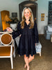 Eyelet Love Mini Dress-Black