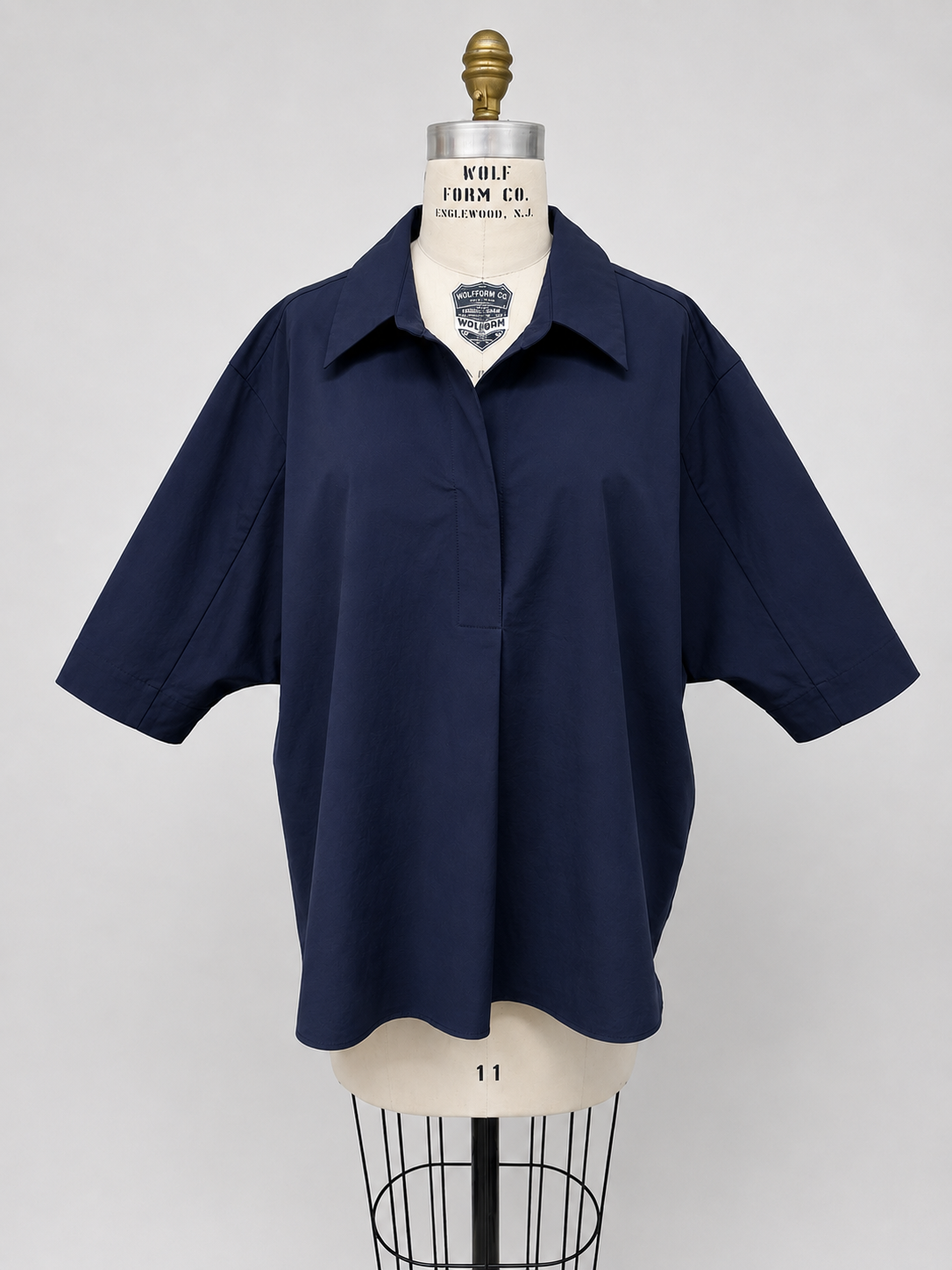 Kaia Oversized Button Down Top-Navy