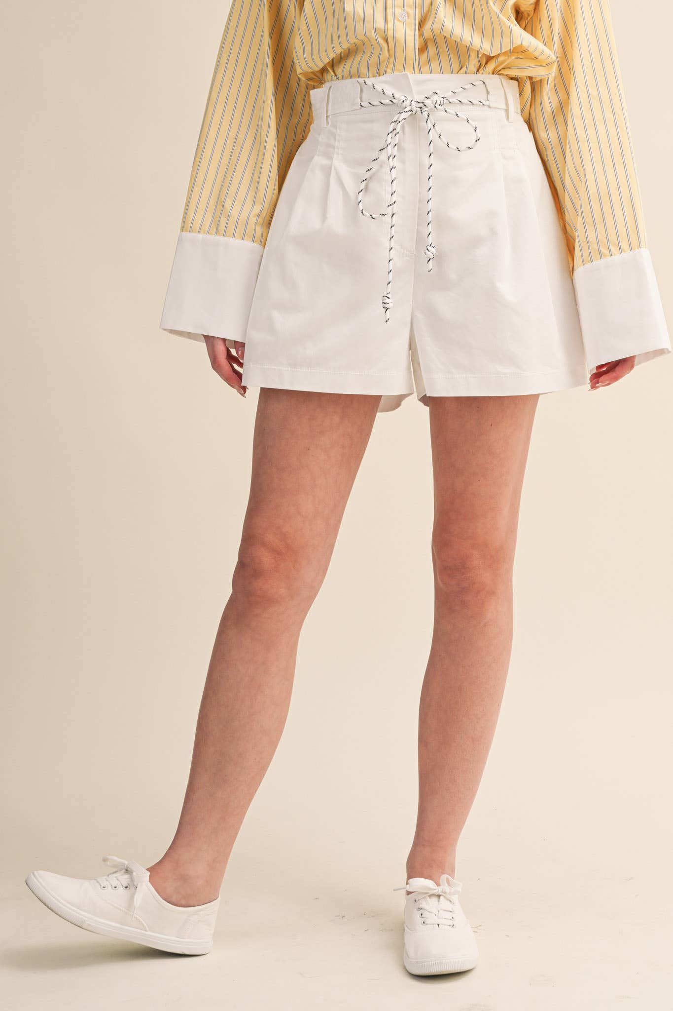 Ahoy Rope Belt Short-White