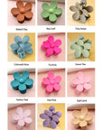 Oversize Matte Flower Hair Claw Clips- Harbor Teal