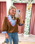 Folk Stitch Embroidered Top