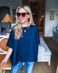 New Favorite Oversized Top-Navy