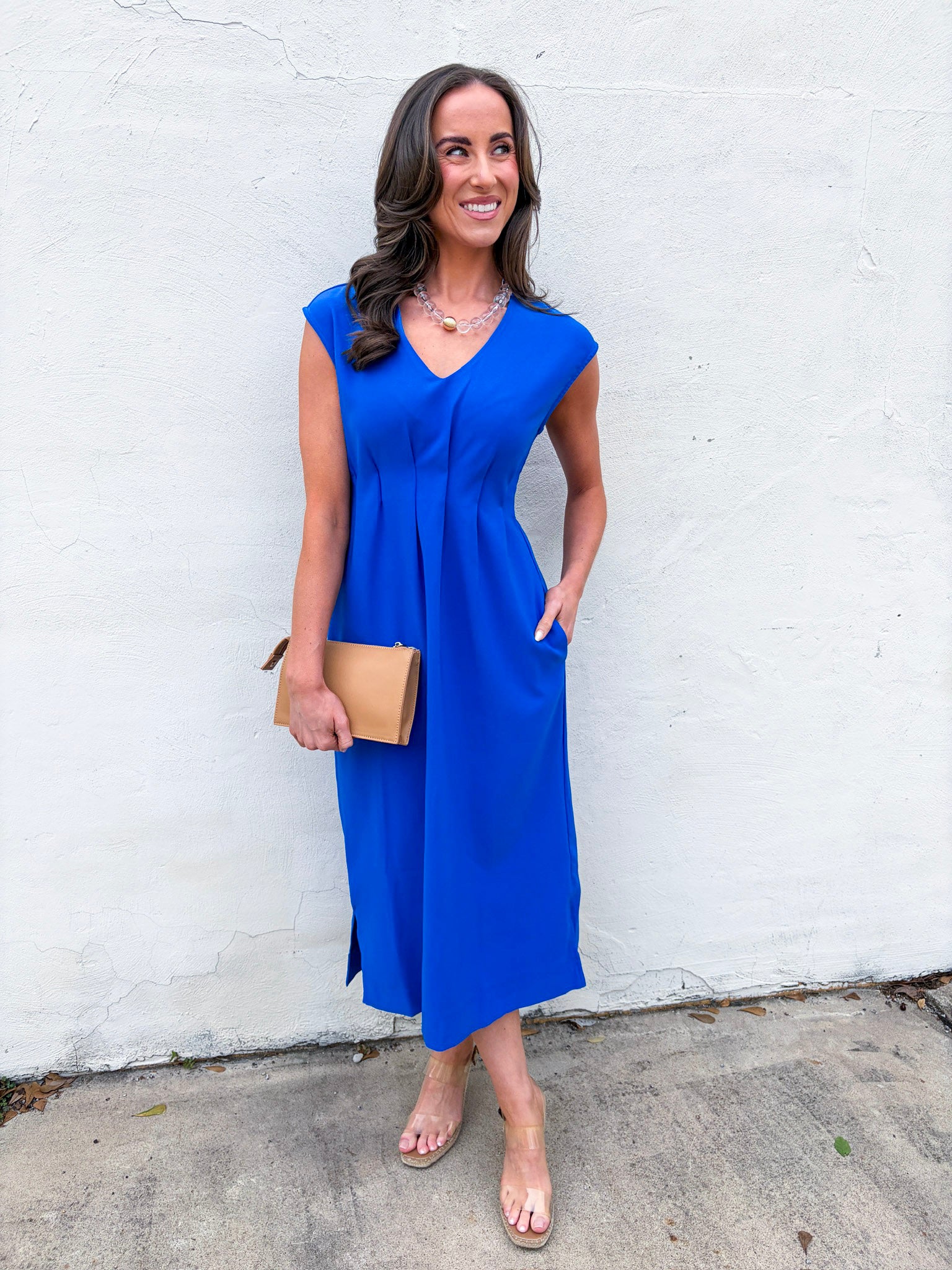 The Paris Edition Midi Dress-Royal Blue