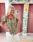 Ellie Floral Button Down Top