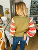 Color Play Knitted Sweater- Olive