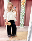 Lace Afternoon Cropped Pants