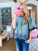 Bohemian Dreams Embroidered Top-Dark Sage