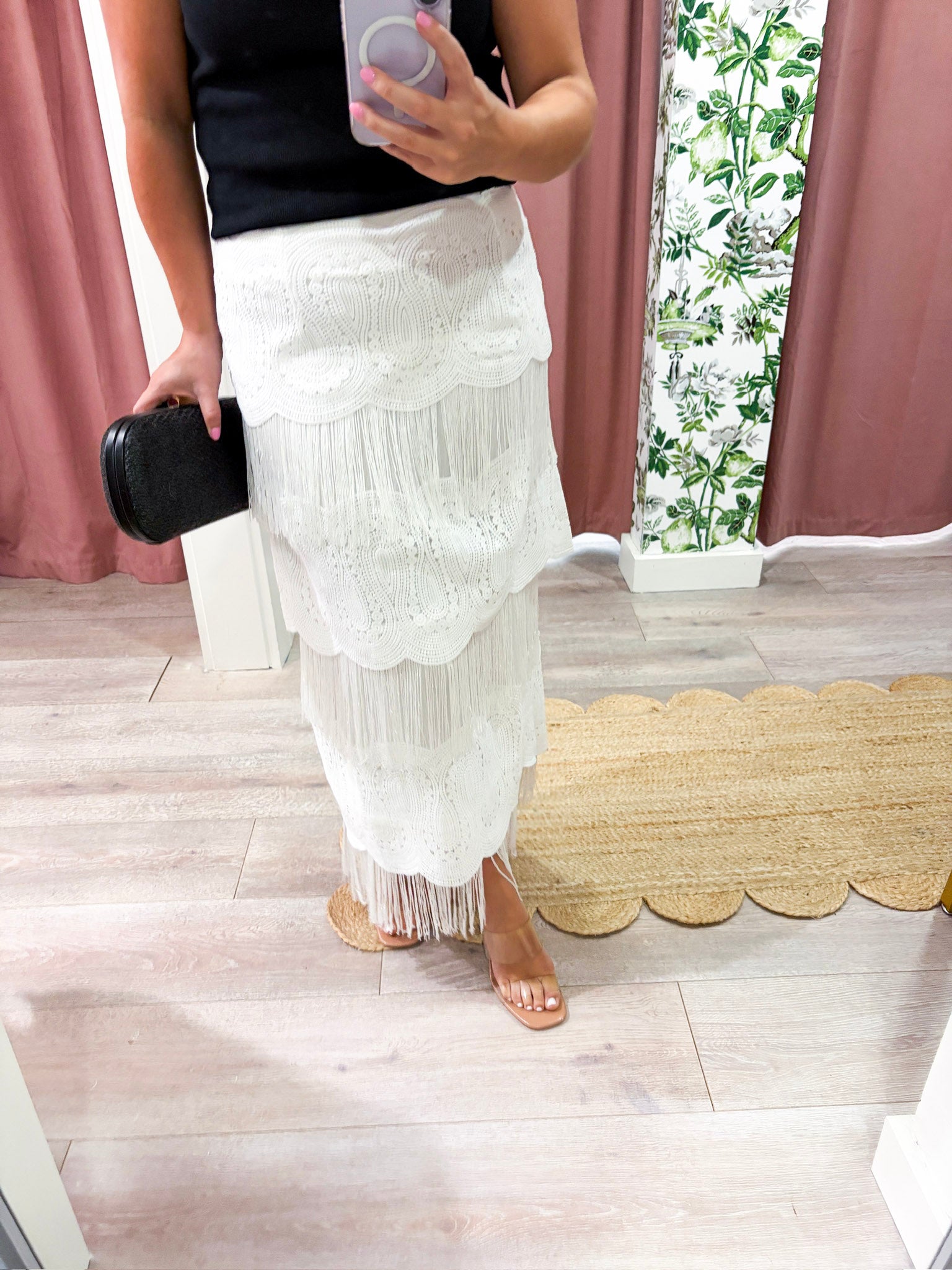 Saltair Fringe Midi Skirt