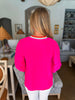 Sweethearts Peasant Sleeve Top- Hot Pink