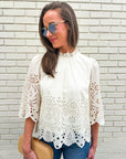 Baby's Breath Floral Eyelet Top