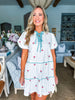 Fruit Basket Embroidered Mini Dress- Cherry
