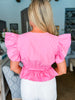 Whirlwind Romance Poplin Top- Pink
