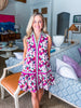 Chasing Hearts Floral Dress-Plum
