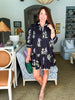 Floral Girl Mini Dress-Black