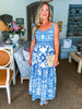 Sweet Retreat Midi Dress-Blue
