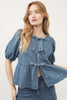 Bow Tie Babe Top- Denim