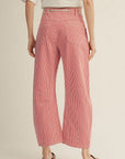 Maritime Stripe Barrel Pants-Red