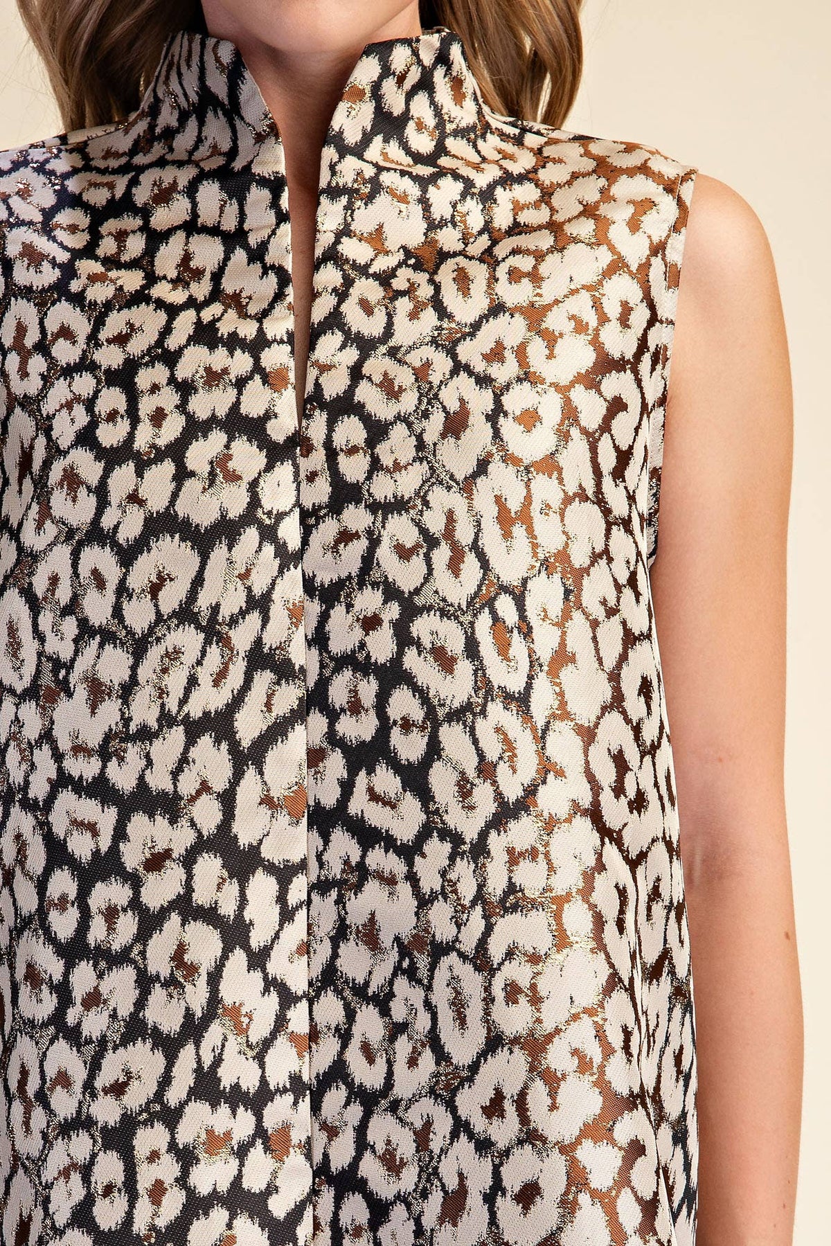 Huntress Jacquard Mini Dress-Taupe