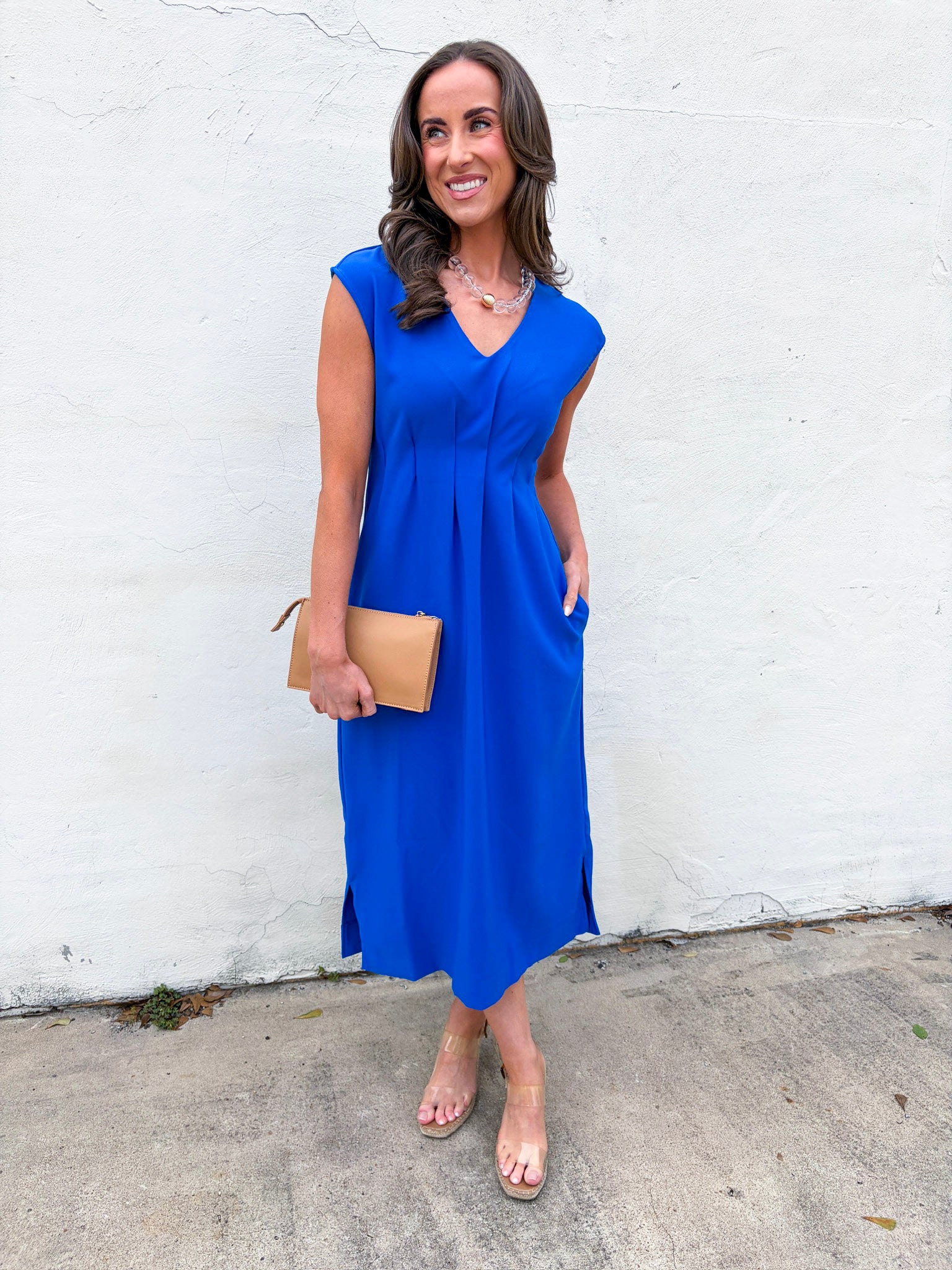 The Paris Edition Midi Dress-Royal Blue