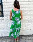Soft Bloom Midi Skirt-Green