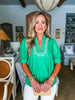 My Muse Embroidered Top-Green
