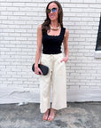 Lila Scallop Knit Top-Black