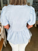 Pure Perfection Puff Sleeve Top-Light Blue