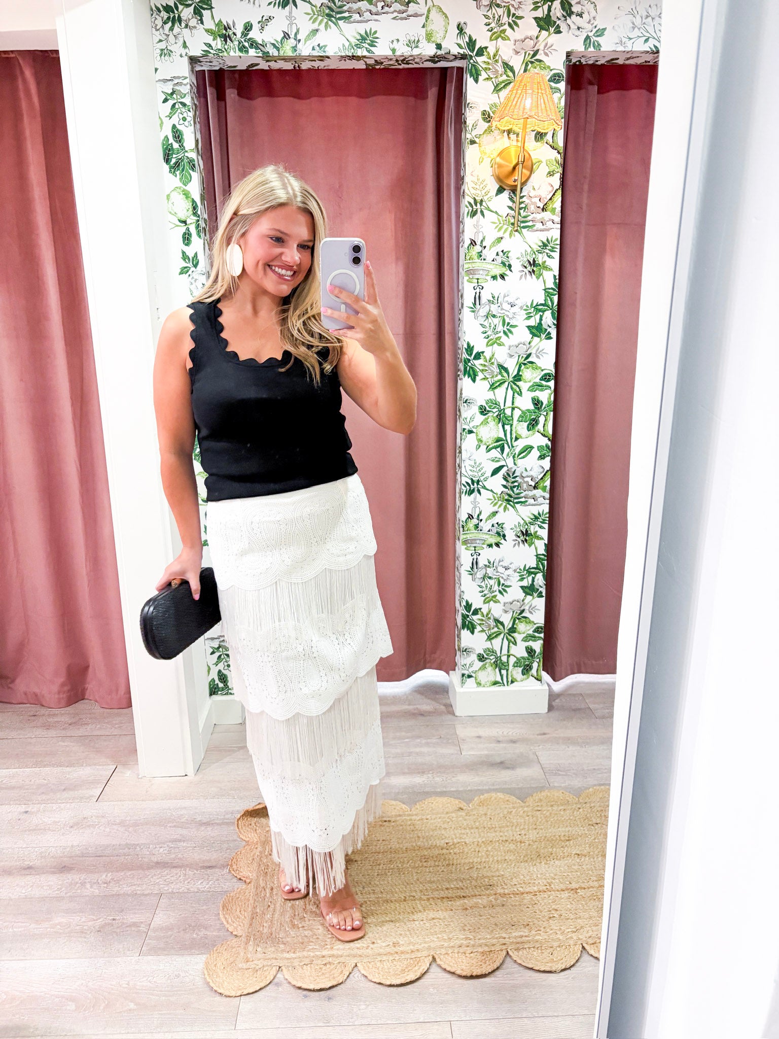 Saltair Fringe Midi Skirt
