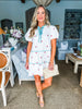 Fruit Basket Embroidered Mini Dress- Cherry