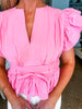 Whirlwind Romance Poplin Top- Pink