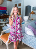 Chasing Hearts Floral Dress-Plum