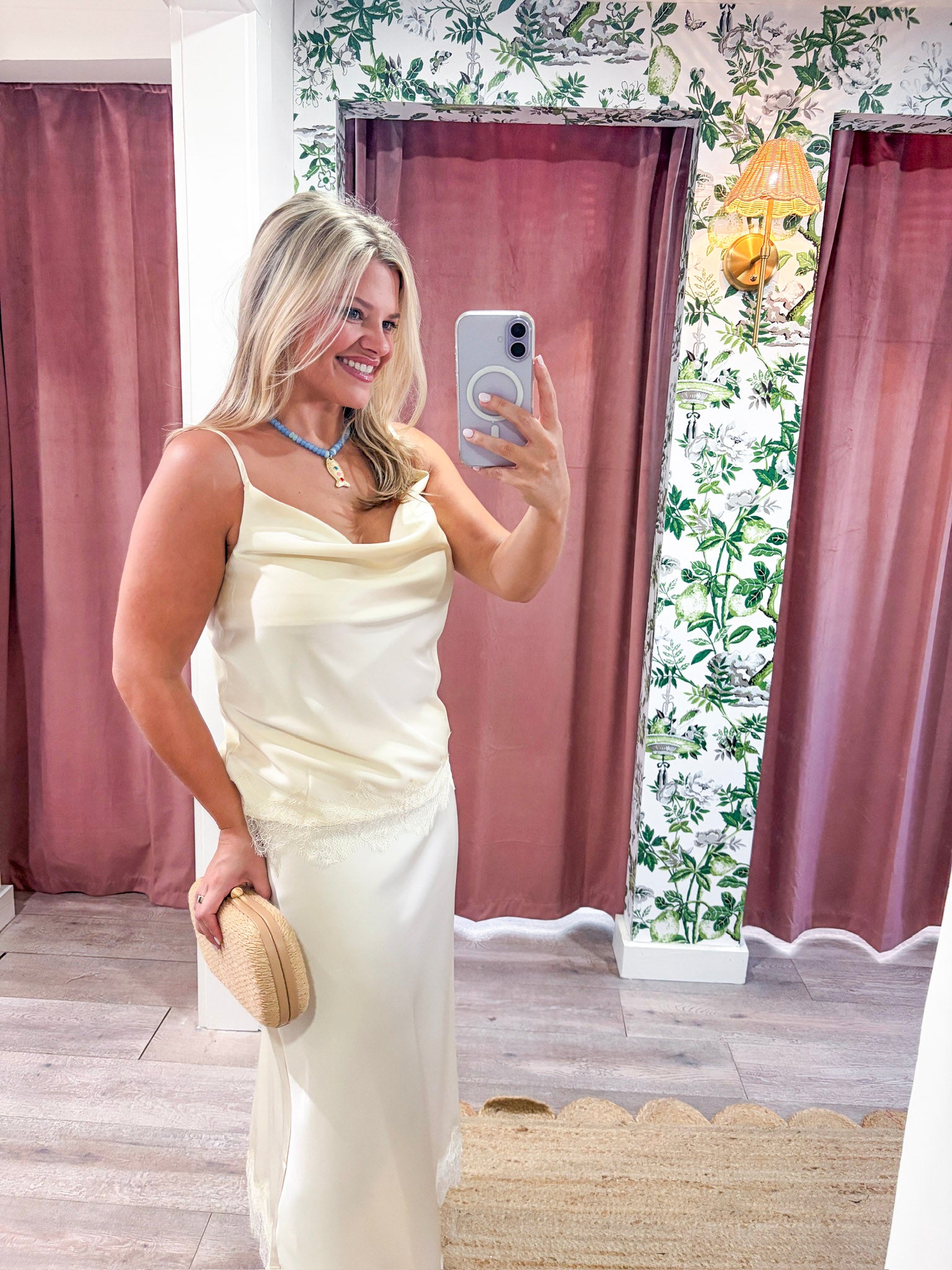 Lace Allure Midi Skirt-Cream