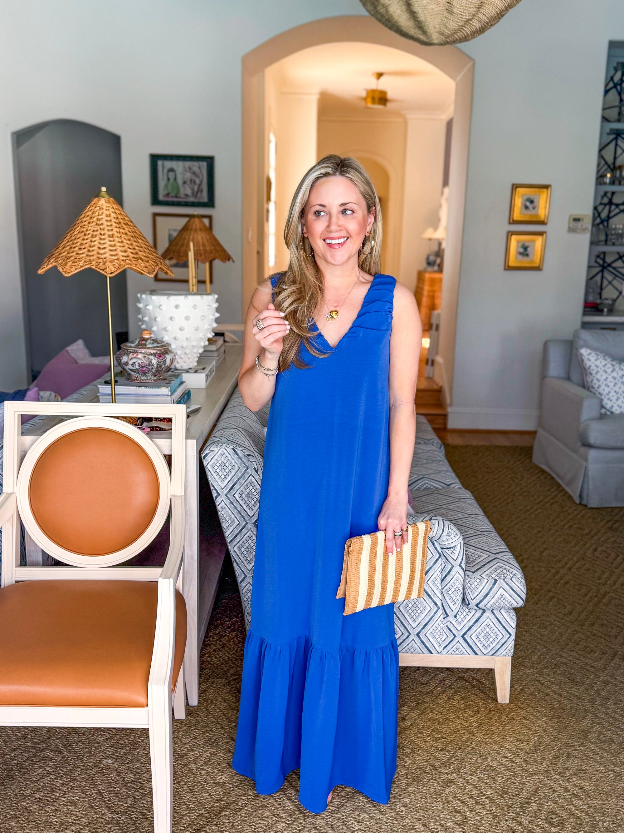 Blue Waves Maxi Dress