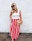 Summer Adventure Maxi Skirt-Red
