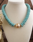 Gilded Tide Necklace-Turquoise
