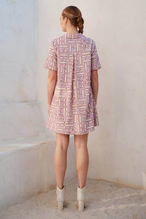 Modern Appeal Abstract Shirt Dress
