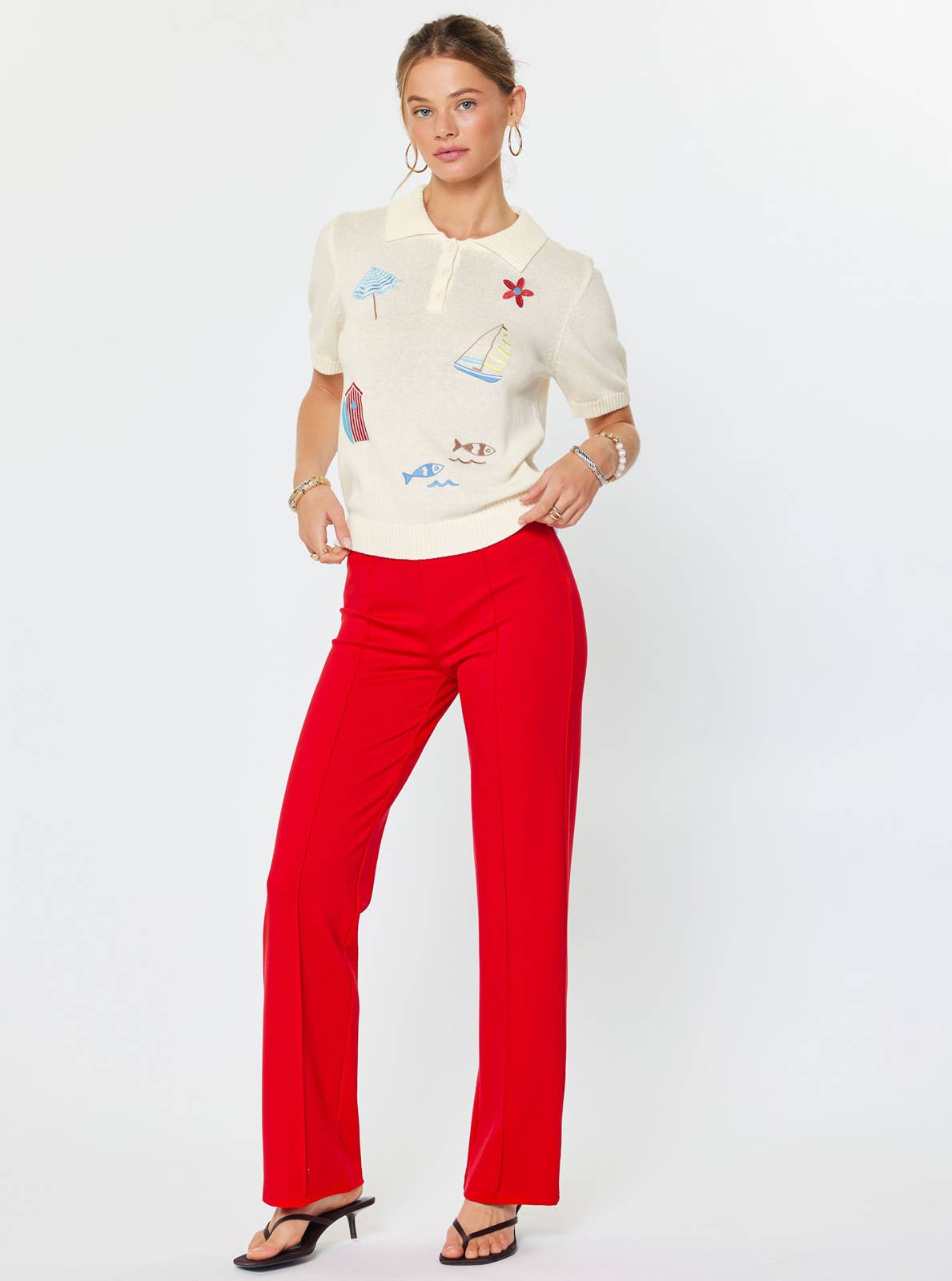 Nautical Moments Embroidered Knit Top