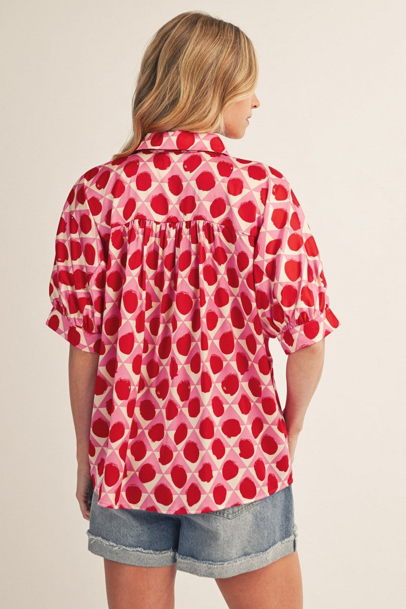 Soft Sunset Polka Dot Top