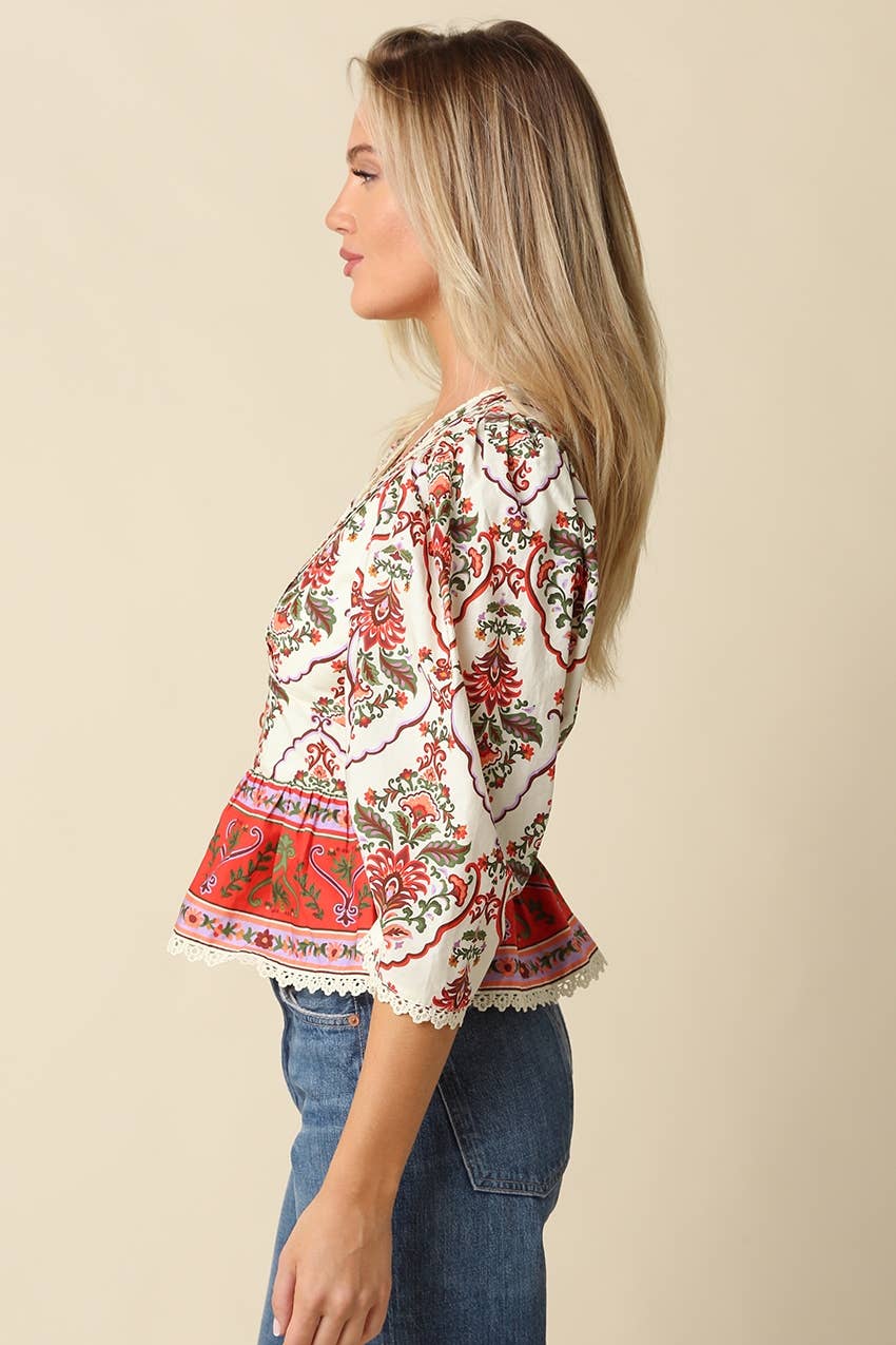Rosita Floral Peplum Top